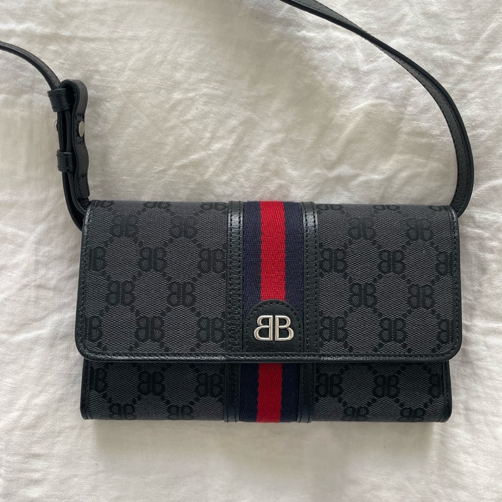 Gucci x Balenciaga Monogram Crossbody Bag/Clutch